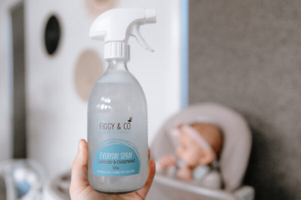 Baby in Highchair with Figgy Everyday Spray