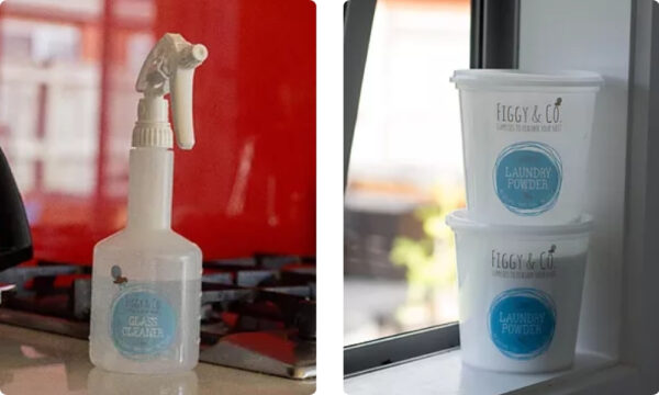 Figgy and Co Everyday Spray Bottle alongside the Figgy and Co Laundry Powder and Soaker
