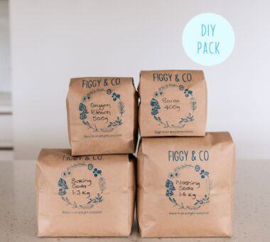 This pack replaces your washing soda, baking soda, borax and oxygen bleach to remake your laundry powder and soaker