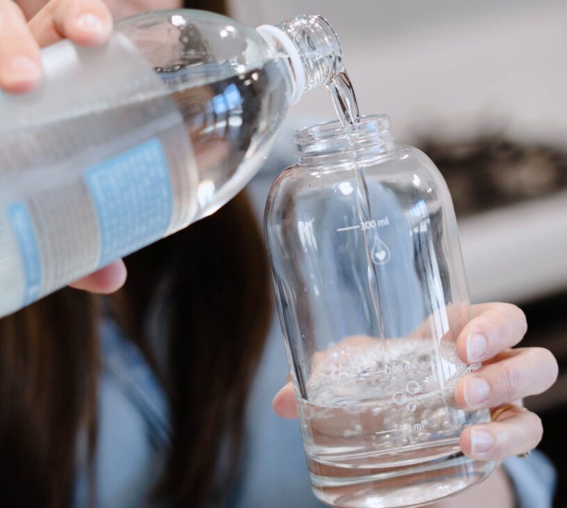 Use castile soap with the foaming soap dispenser to make non-tox hand wash that is gentle on your skin