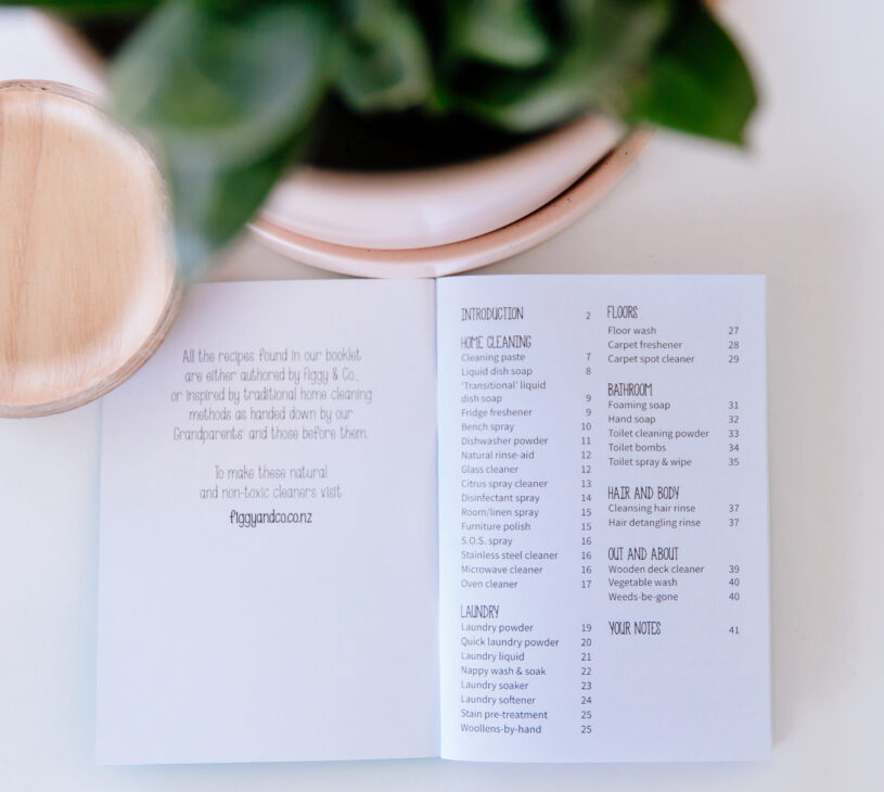 Figgy & Co. recipe booklet - easy to make, effective home cleaners.