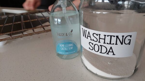 Non-toxic oven cleaning is easy with castile soap and washing soda