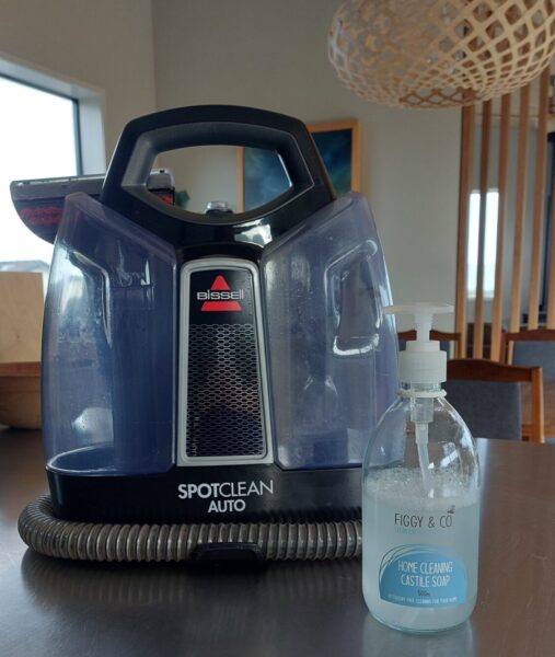 carpet cleaning with a Bissell and castile soap