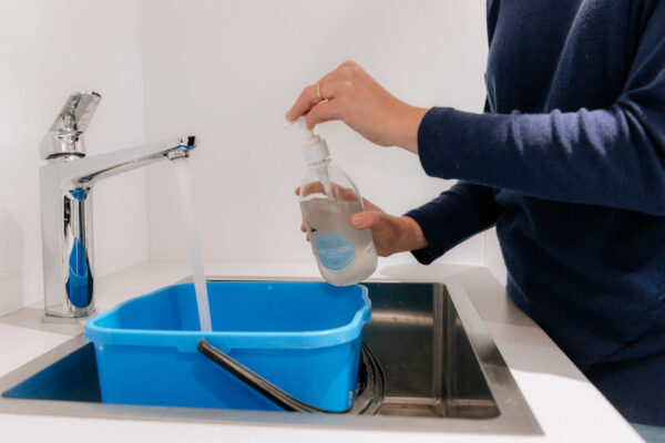 castile soap is ideal for non-tox bathroom cleaning