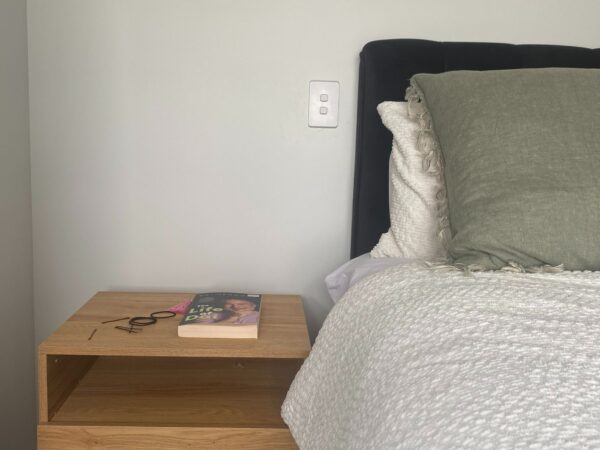 Bedside Table ready to be cleaned and decluttered